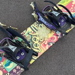 店頭引き渡し 中古 SPOON スノーボード 板 ビンディング セット 120cm キッズ スノボの画像