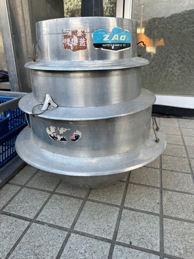 昭和レトロ 羽釜（アルミ釜）3点/古民家 古民家 昭和レトロ　羽釜