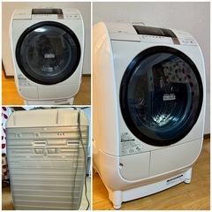 日立 HITACHI 高機能　ドラム式洗濯乾燥機（9.0kg）  左開き  ビッグドラム ヒートリサイクル」で省エネ＆ふんわり  「風アイロン」でシワ伸ばし   大容量 「たたき洗い」でしっかり洗浄 | の画像