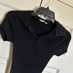 Zara ザラ ポロシャツ 黒の画像