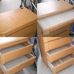 5段チェスト 幅60cm 出雲木工 電話台 FAX台 キャビネット コンセント付き ☆ 札幌市 北区 屯田の画像