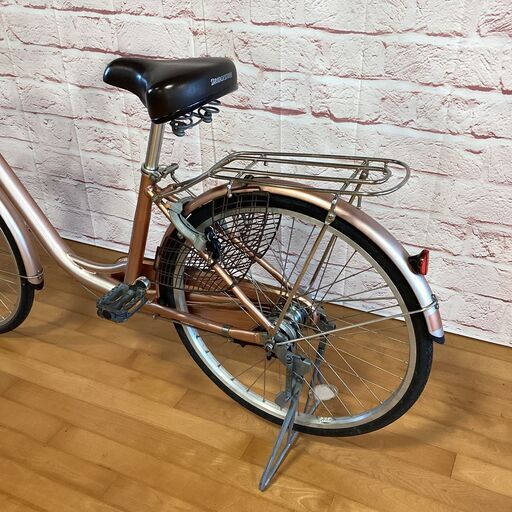 【大人用】整備済中古自転車 ブリヂストン 24型アルミーユ 現行モデルで一番軽い自転車  ピンクゴールド色 <自転車のオオムラ 静岡店>