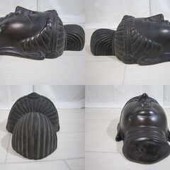 仏教美術 仏面 月光菩薩 在銘 鉄製 鉄面 仮面 鉄仮面 お面【中古】JO12020GOHの画像