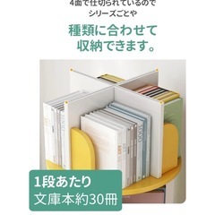 回転式本棚 コミックラック  木製  絵本棚 大容量　スリム 360°回転 ４段の画像