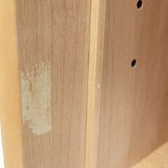 書棚 ガラス戸 曲線 引き扉 本棚 幅85㎝ 木製 ナチュラル  札幌市北区屯田店の画像