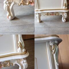 688)ロココ調のチェスト アンティーク調 バラ 薔薇 猫脚 姫系の画像