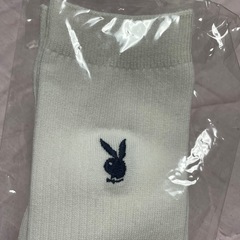 PLAYBOY プレイボーイ 靴下 ソックス 21~23cm ホワイト 白 刺繍の画像