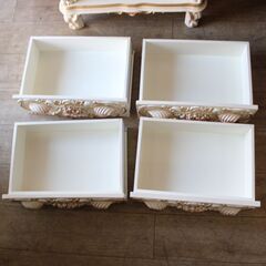 694)ロココ調のチェスト アンティーク調 バラ 薔薇 猫脚 姫系の画像