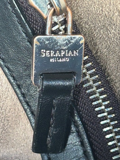 SERAPIAN MILANO セラピアン レザートートバッグ ネイビー イタリア製  
