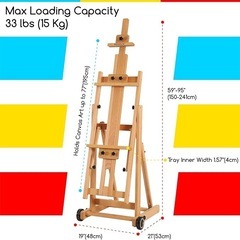 美品 MEEDEN 移動式木製イーゼルの画像