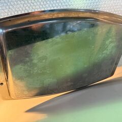 【お引取 限定】ヴィンテージトレー　ステンレス　レトロお盆　＊060-Gの画像