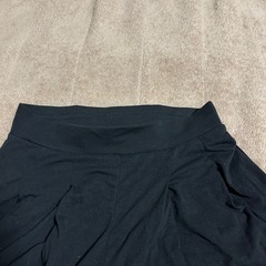 ユニクロ ワイドパンツ XS 黒の画像