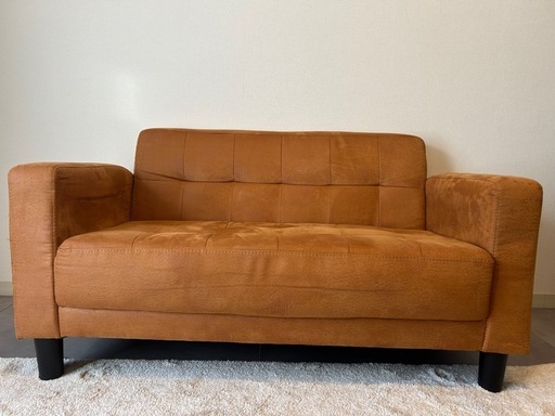 2名掛けソファーオレンジ (こやさん) 学園前のソファ《2人掛けソファ