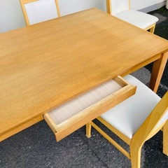 大塚家具　ダイニング５点セット　ダイニングテーブル140cm 椅子×4の画像