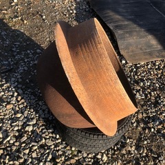 大鍋 大釜 羽釜 鉄釜 昭和 大正 明治 アンティーク お釜 レトロ 古道具 古民家 かまど 鉄製 おおがま 炊き出し 昭和レトロ 炊き出しの画像