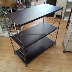 ★リユースのサカイつくば店★TK7715  収納ラック ブラウン H85×D38×W82 クリーニング済みの画像