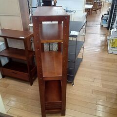 ★リユースのサカイつくば店★TK7716  収納ラック ブラウン H119×D30×W58 クリーニング済みの画像