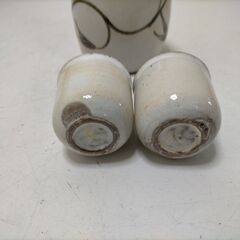 唐津焼 酒器セット 徳利 ぐい呑2客 一四代目 中里太郎右衛門窯造 共箱付き 作家物　251216-14Tの画像