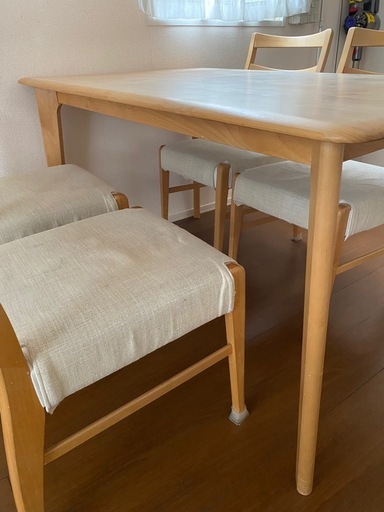 0円】ダイニングテーブル＆ダイニングチェア4脚セット (みに) 柴原阪