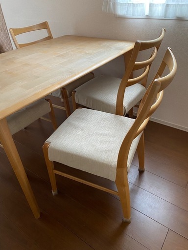 0円】ダイニングテーブル＆ダイニングチェア4脚セット (みに) 柴原阪