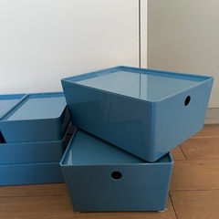 IKEA KUGGIS クッギス　ブルー　大中小2個ずつ、合計6個セット の画像
