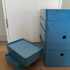 IKEA KUGGIS クッギス　ブルー　大中小2個ずつ、合計6個セット の画像