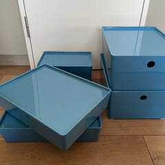 IKEA KUGGIS クッギス　ブルー　大中小2個ずつ、合計6個セット の画像