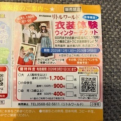 日本モンキーパーク 南知多ビーチランド 野外民族博物館リトルワールド 割引き券の画像