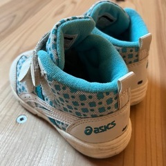 asics ベビーシューズ ホワイト/ブルー　13.5センチの画像