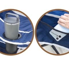 アウトドアチェア2脚セット 折りたたみチェア   肘掛け付 ドリンクホルダー の画像