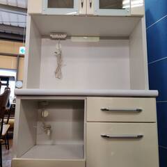 【愛品倶楽部柏店】松田家具 二枚扉キッチンボード 幅80cmの画像