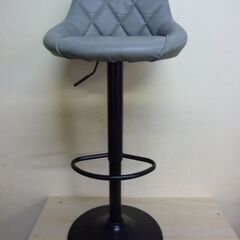 ※取引中/売約済***********　2-16/1　　　　　　　　　　　　　　　　　　　　　　　　　　　　　　　　　　　　未使用/新品　アウトレット　カウンターチェア 昇降式 回転式 足置き付 背もたれ付 ハイチェアー バーチェアー ヴィンテージ調 北欧 グレーの画像