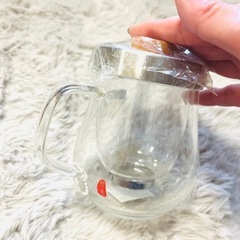 ガラス製中国茶冷茶器カップ６個付きの画像