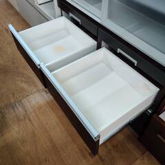 【愛品倶楽部柏店】綾野製作所 2枚スライド扉食器棚 ヴィオラ 幅100cmの画像