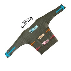 オリーブグリーン(ラメ)のボートネック・ドルマンスリーブのセーター Mの画像