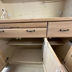 【ジャングルジャングル滋賀草津店】ジモティ来店特価!!　食器棚　ﾅﾁｭﾗﾙ　J-2512107の画像