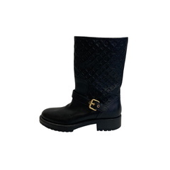 ルイヴィトン LOUIS VUITTON 23.5 ブーツ モノグラム エンボス エンジニアブーツ ブラックの画像