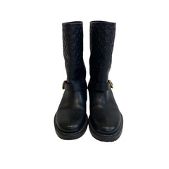 ルイヴィトン LOUIS VUITTON 23.5 ブーツ モノグラム エンボス エンジニアブーツ ブラックの画像