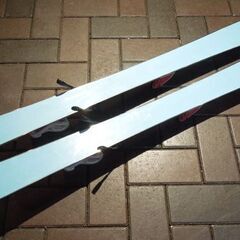 ピュアコンシャス 110cm ジュニアスキー P-Prity 水色 カービング ビンディング付きスキー板 ポールセット pureconscious 札幌市 新道東店の画像