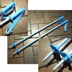 ピュアコンシャス 110cm ジュニアスキー P-Prity 水色 カービング ビンディング付きスキー板 ポールセット pureconscious 札幌市 新道東店の画像