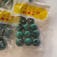 マクラメ ウッドビーズ 13mmダルマ 丸型 緑 グリーン 8袋セットの画像