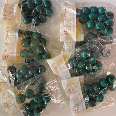 マクラメ ウッドビーズ 13mmダルマ 丸型 緑 グリーン 8袋セットの画像