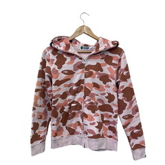 アベイシングエイプ A BATHING APE パーカー 迷彩 カモ柄 ジップパーカー ピンクの画像