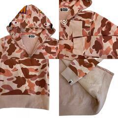アベイシングエイプ A BATHING APE パーカー 迷彩 カモ柄 ジップパーカー ピンクの画像
