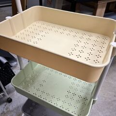 キッチンワゴン ny098 ミックスグレー 約高さ87cm キッチンカート 収納 手押しカート 3段 キャスター付き☆札幌市 白石店 の画像