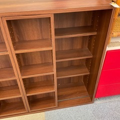 スライド本棚　収納棚　ブラウン
の画像