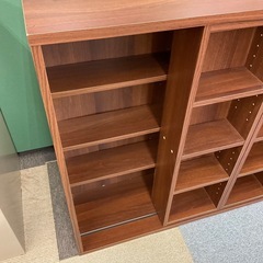 スライド本棚　収納棚　ブラウン
の画像
