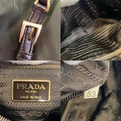 プラダ PRADA トートバッグ 三角プレート チェーンショルダー カーキの画像