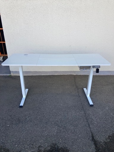値下げ　電動昇降デスク　スタンディングデスク　幅160cm 昇降式テーブル　パソコンデスク　白