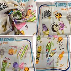 エルメス HERMES スカーフ Funny Ice Cream ファニー アイスクリーム カレ70 マルチカラーの画像